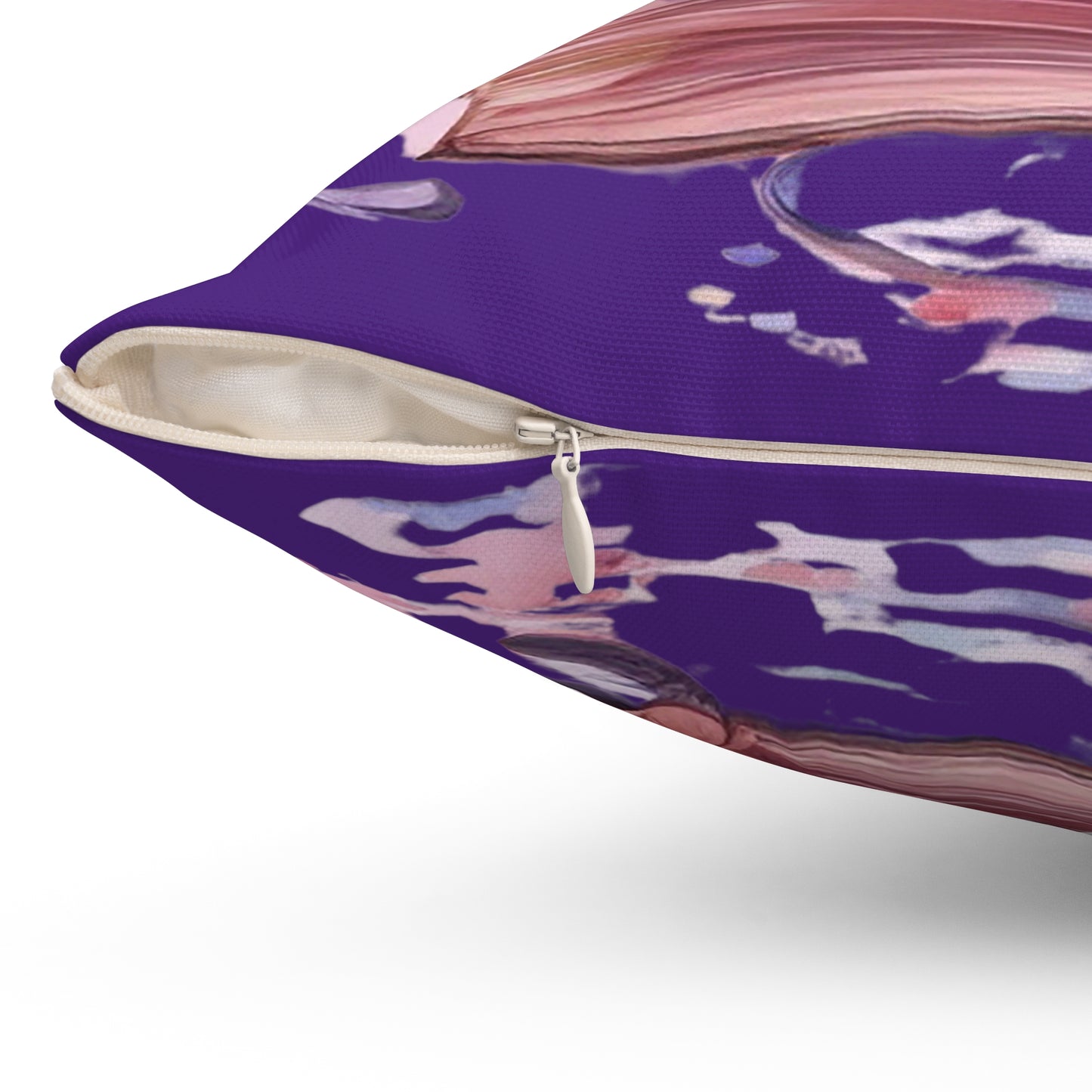 Royal Purple Floral Book Square Pillow