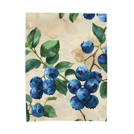 Botanical Blueberry Velveteen Plush Blanket - JOURNAL VENUE