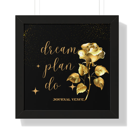 Gold Motivational Framed Vertical Wall Art  Poster - JOURNAL VENUE