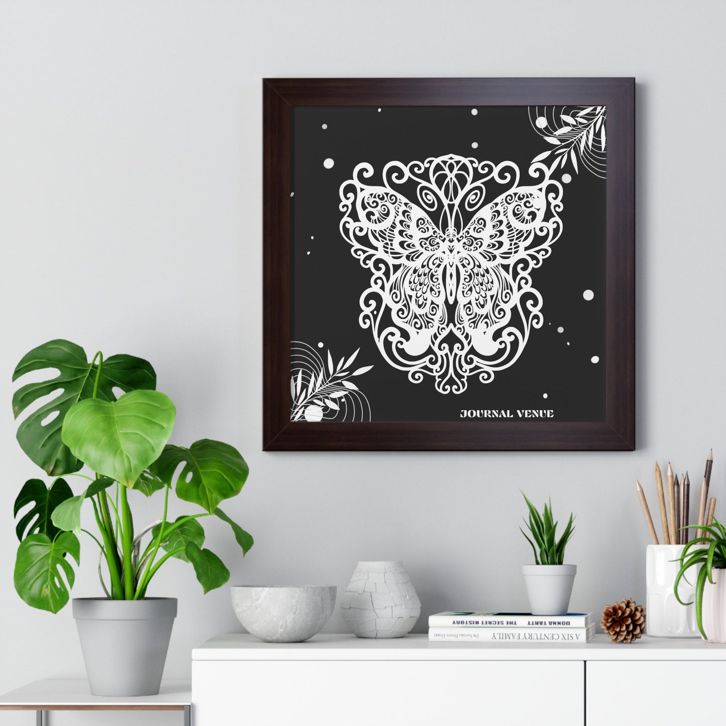 Ethereal Royal Butterfly Framed Vertical Wall Art Poster - JOURNAL VENUE