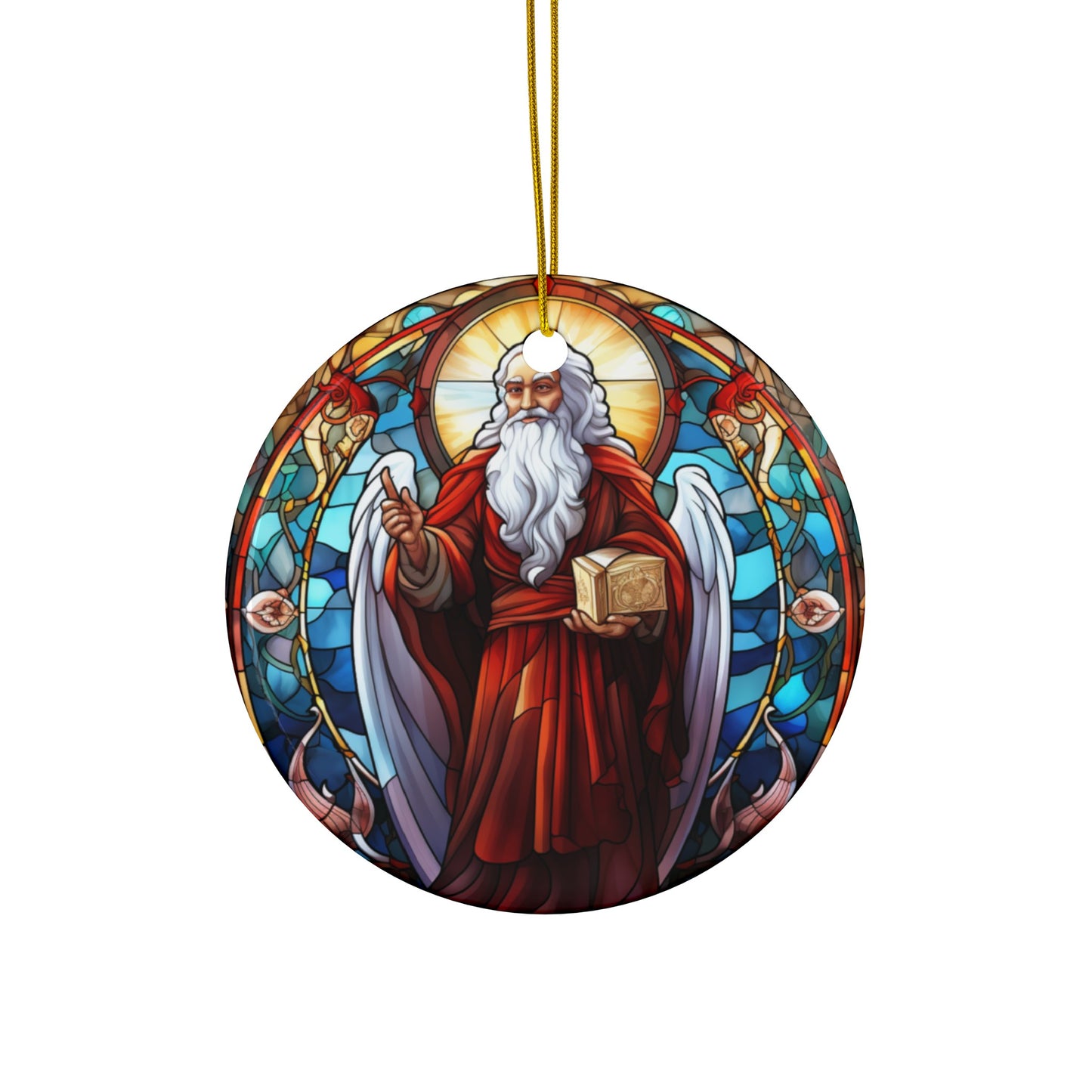 Stained Glass Angel Christmas Ceramic Ornaments