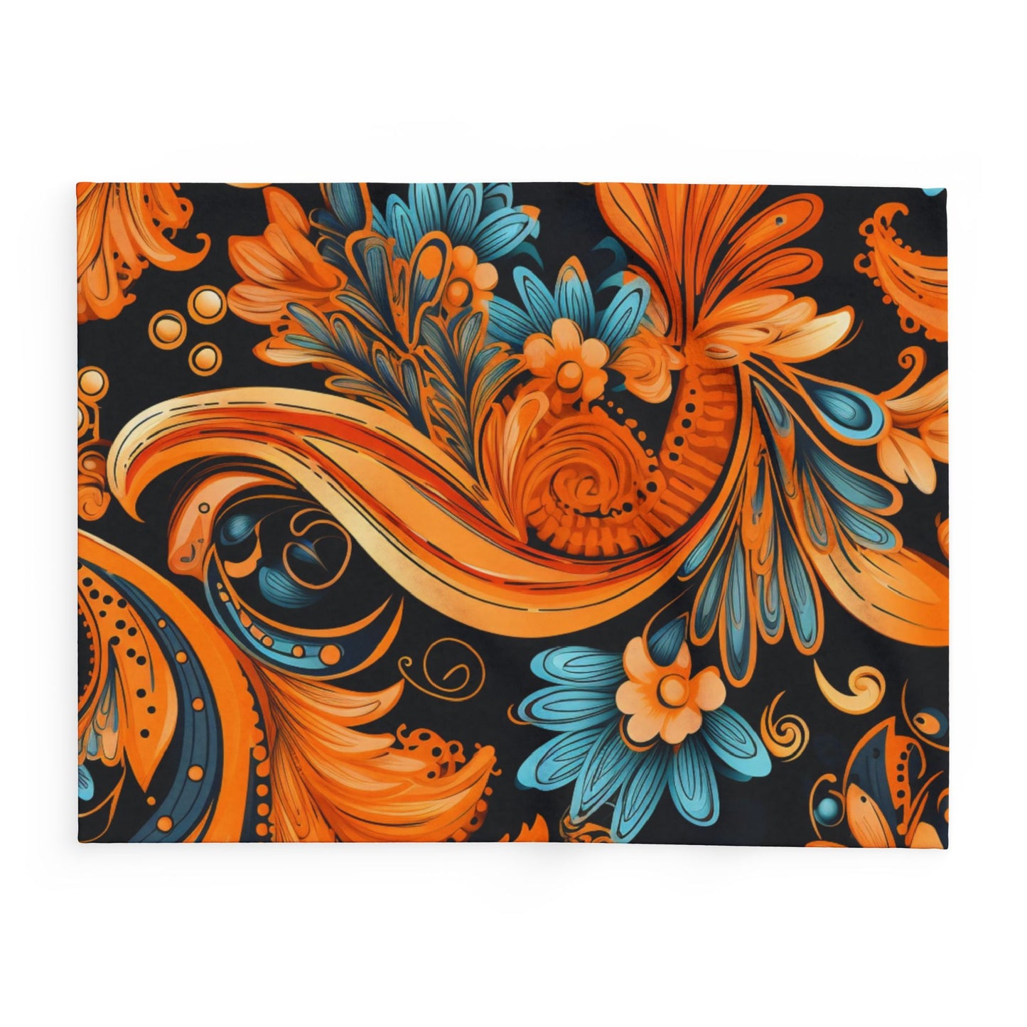 Autumn Boho Paisley Arctic Fleece Blanket