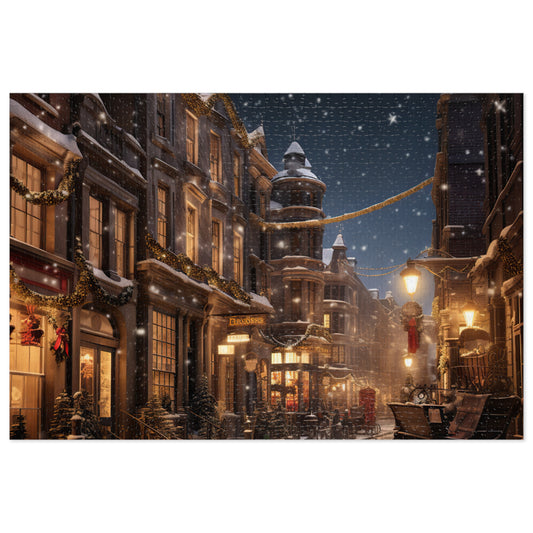 Vintage Christmas Starry  Night Jigsaw Puzzle - JOURNAL VENUE