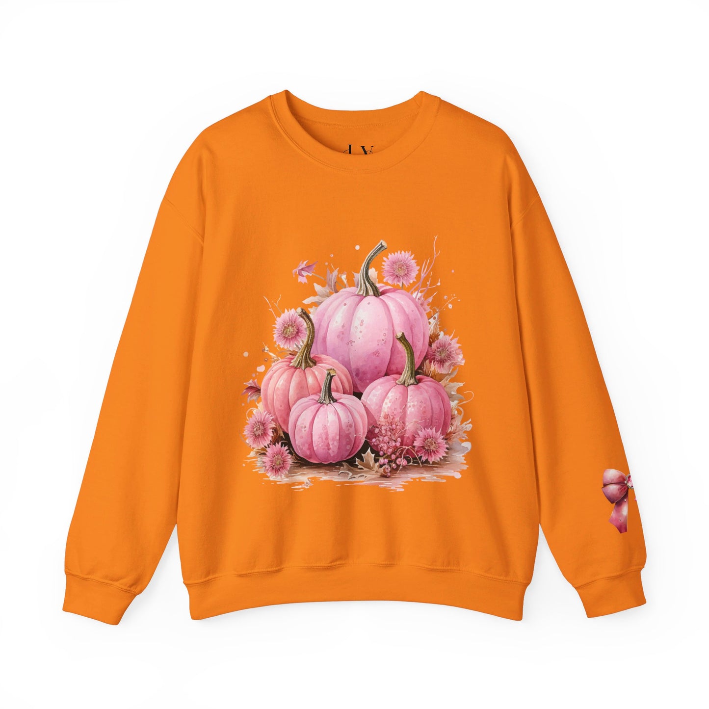 Pink Floral Pumpkin Crewneck Sweatshirt