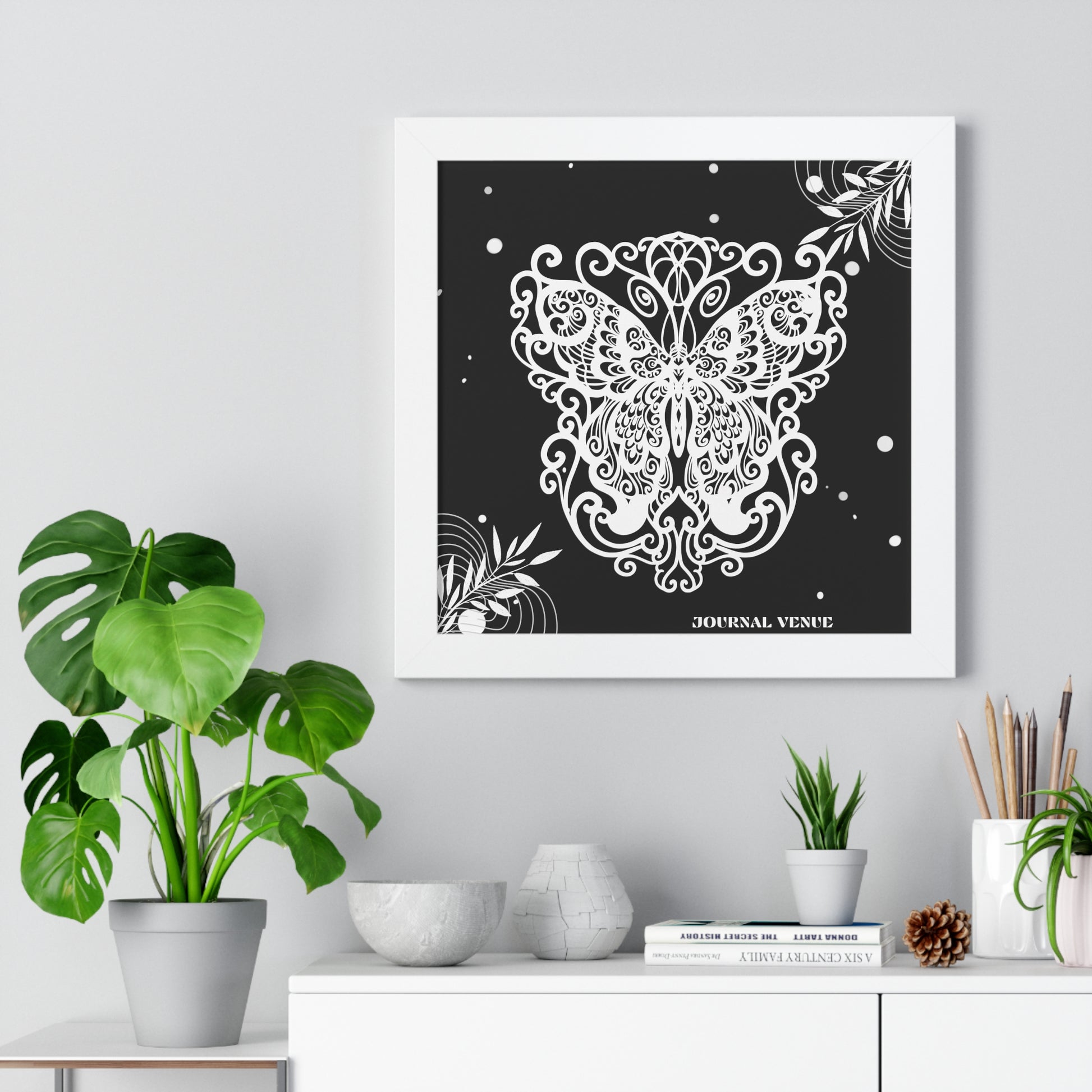 Ethereal Royal Butterfly Framed Vertical Wall Art Poster - JOURNAL VENUE