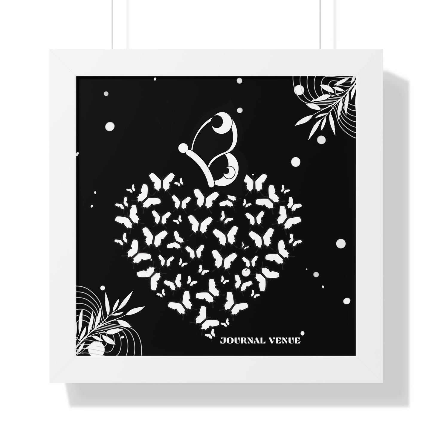 Butterfly Heart Framed Vertical Wall Art  Poster - JOURNAL VENUE