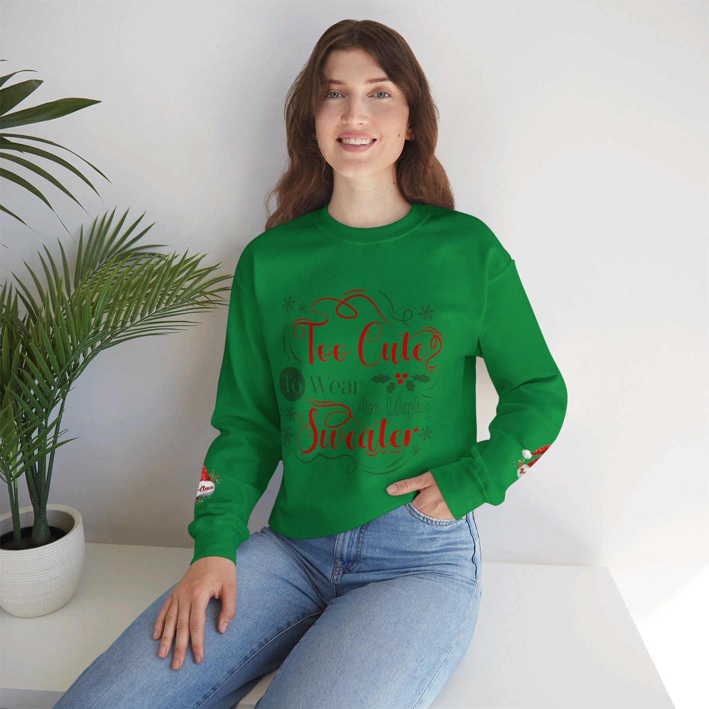 Too Cute Christmas Crewneck Sweatshirt