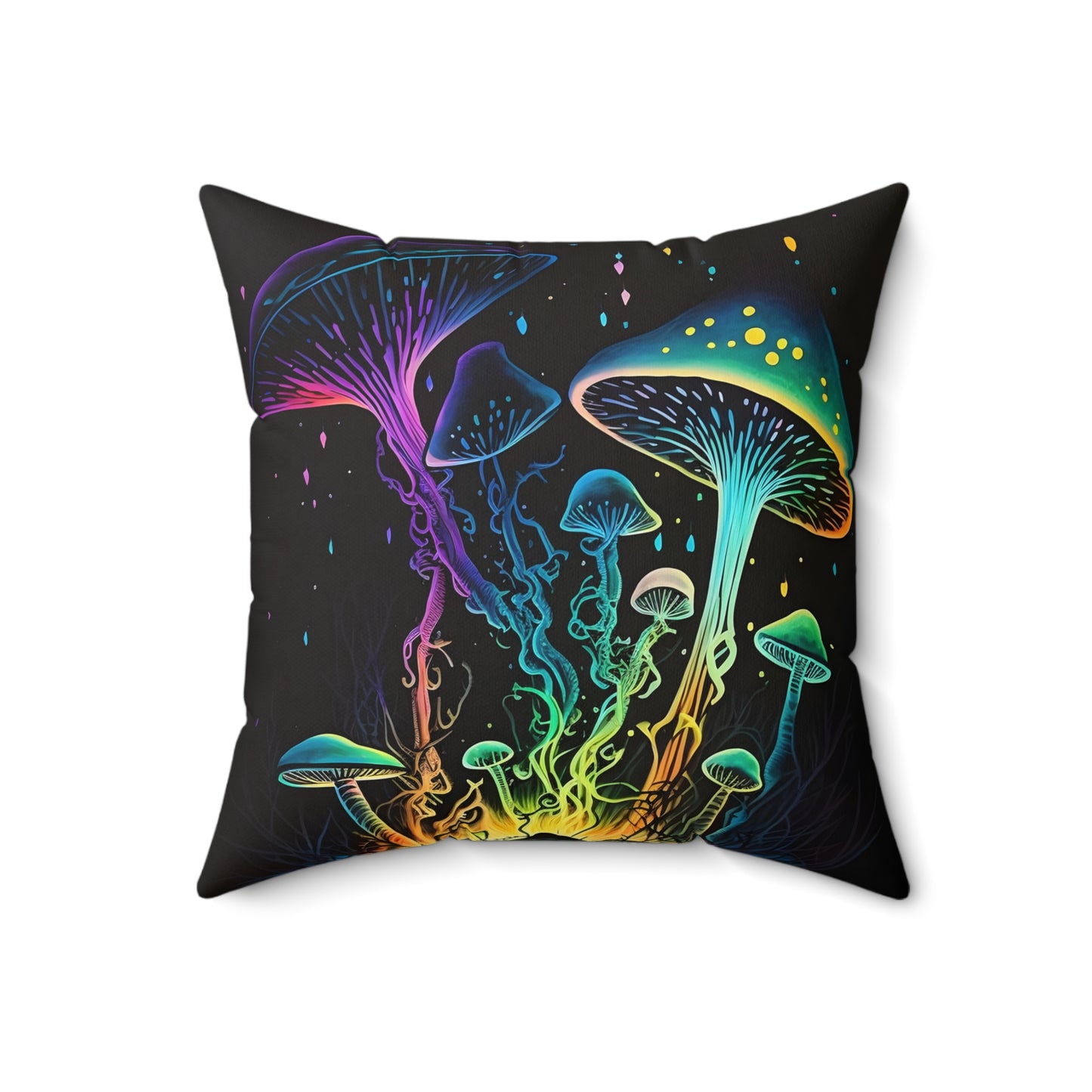 Wild Dancing Mushroom Square Pillow