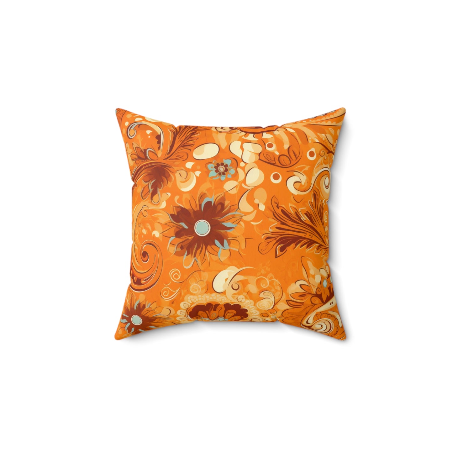 Autumn Boho Paisley Square Pillow