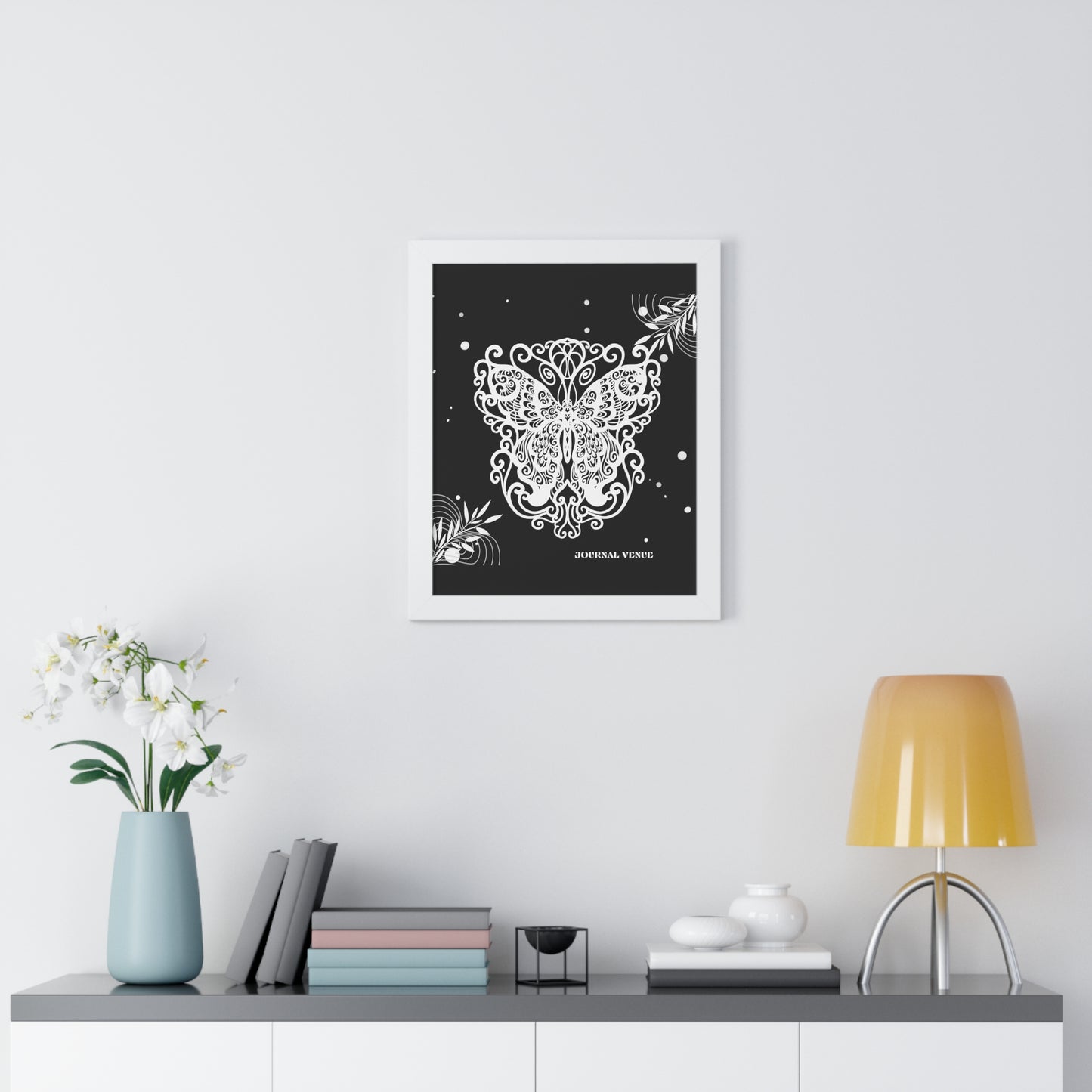 Ethereal Royal Butterfly Framed Vertical Wall Art Poster - JOURNAL VENUE