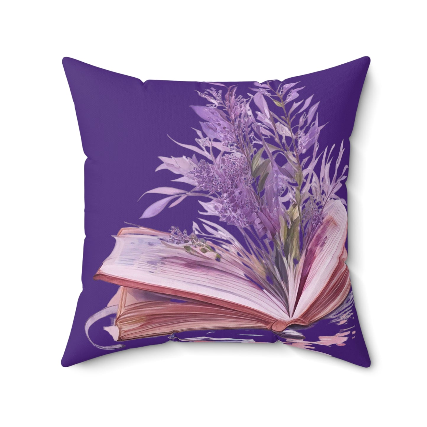 Royal Purple Floral Book Square Pillow - JOURNAL VENUE