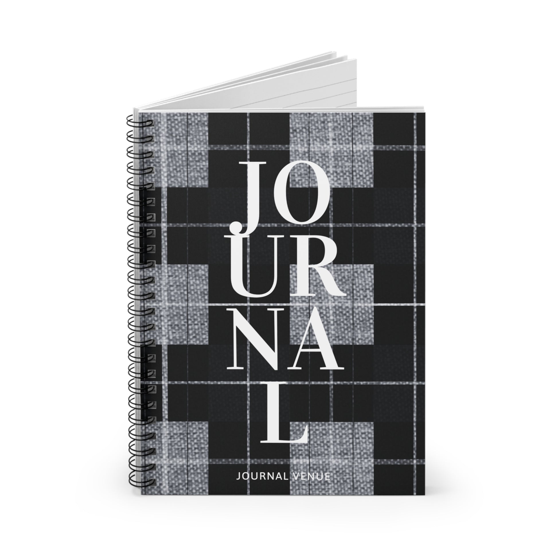 Grey Plaid Journal Notebooks - JOURNAL VENUE