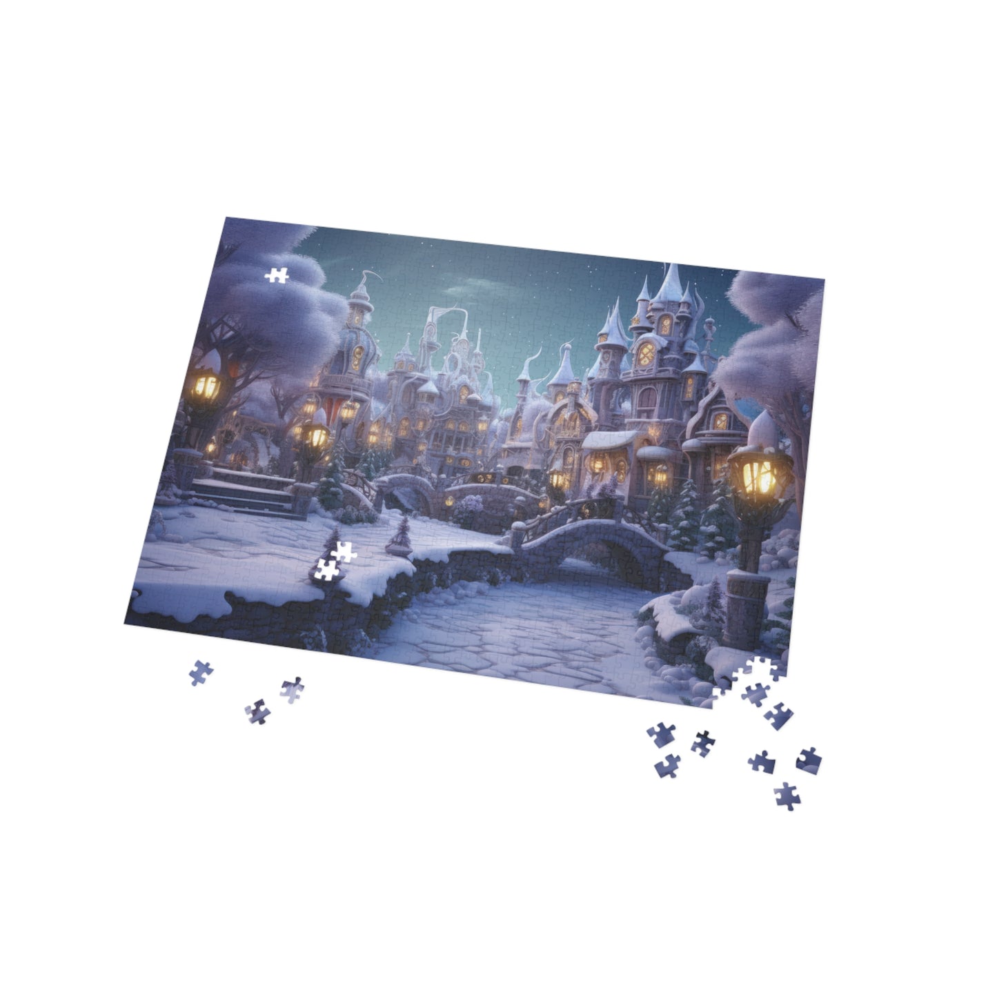 Winter Wonderland Street Night Puzzle - JOURNAL VENUE