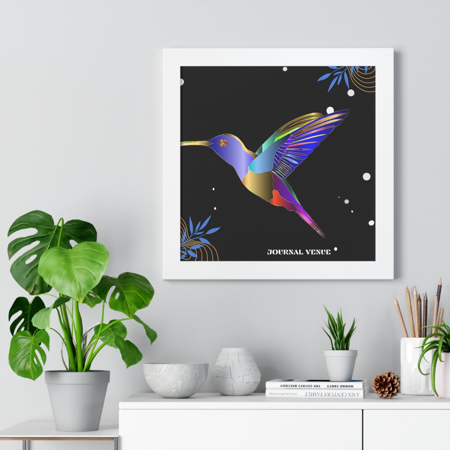 Blue Bird Framed Vertical Wall Art  Poster - JOURNAL VENUE