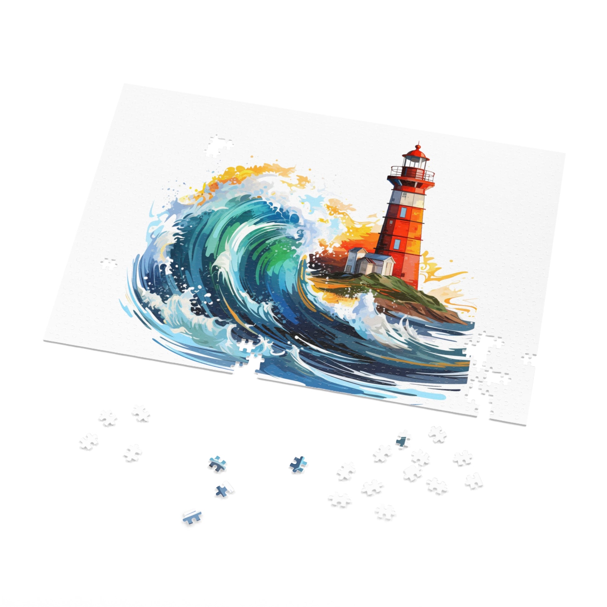 Light House  and Sea Wave Jigsaw Puzzle - JOURNAL VENUE