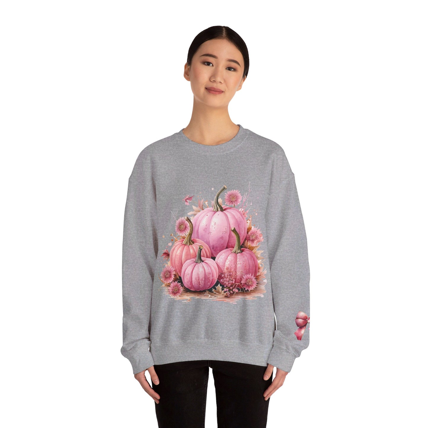 Pink Floral Pumpkin Crewneck Sweatshirt