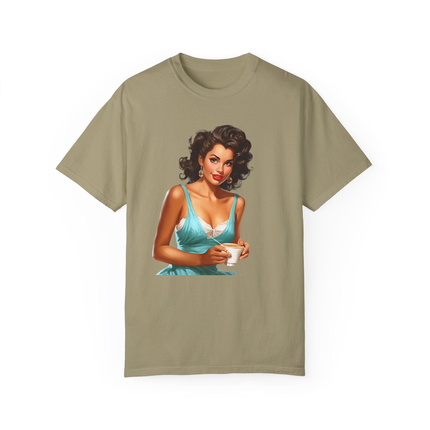 Cute Vintage Pin Up Coffee Girl T-shirt - JOURNAL VENUE