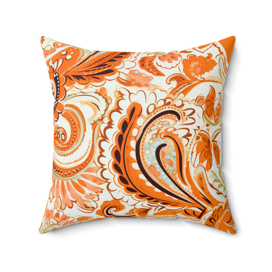 Fall Boho Paisley Square Pillow - JOURNAL VENUE