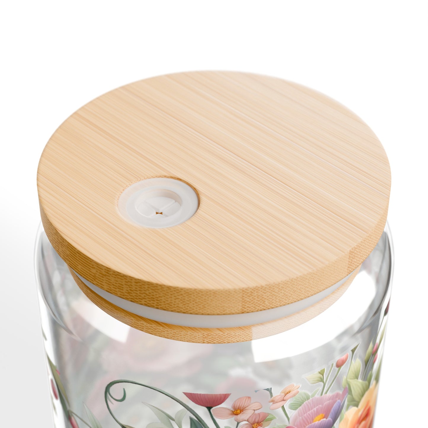 Spring Floral Coffee Glass Tumbler, 16oz - JOURNAL VENUE