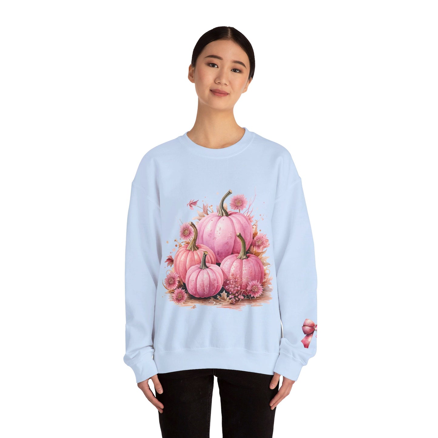 Pink Floral Pumpkin Crewneck Sweatshirt