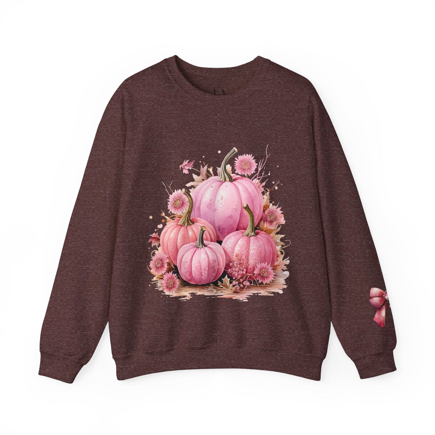 Pink Floral Pumpkin Crewneck Sweatshirt