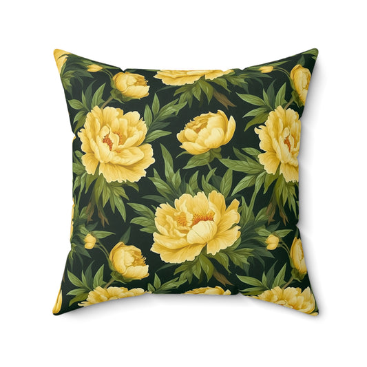 Peony Floral Botanical Square Pillow - JOURNAL VENUE