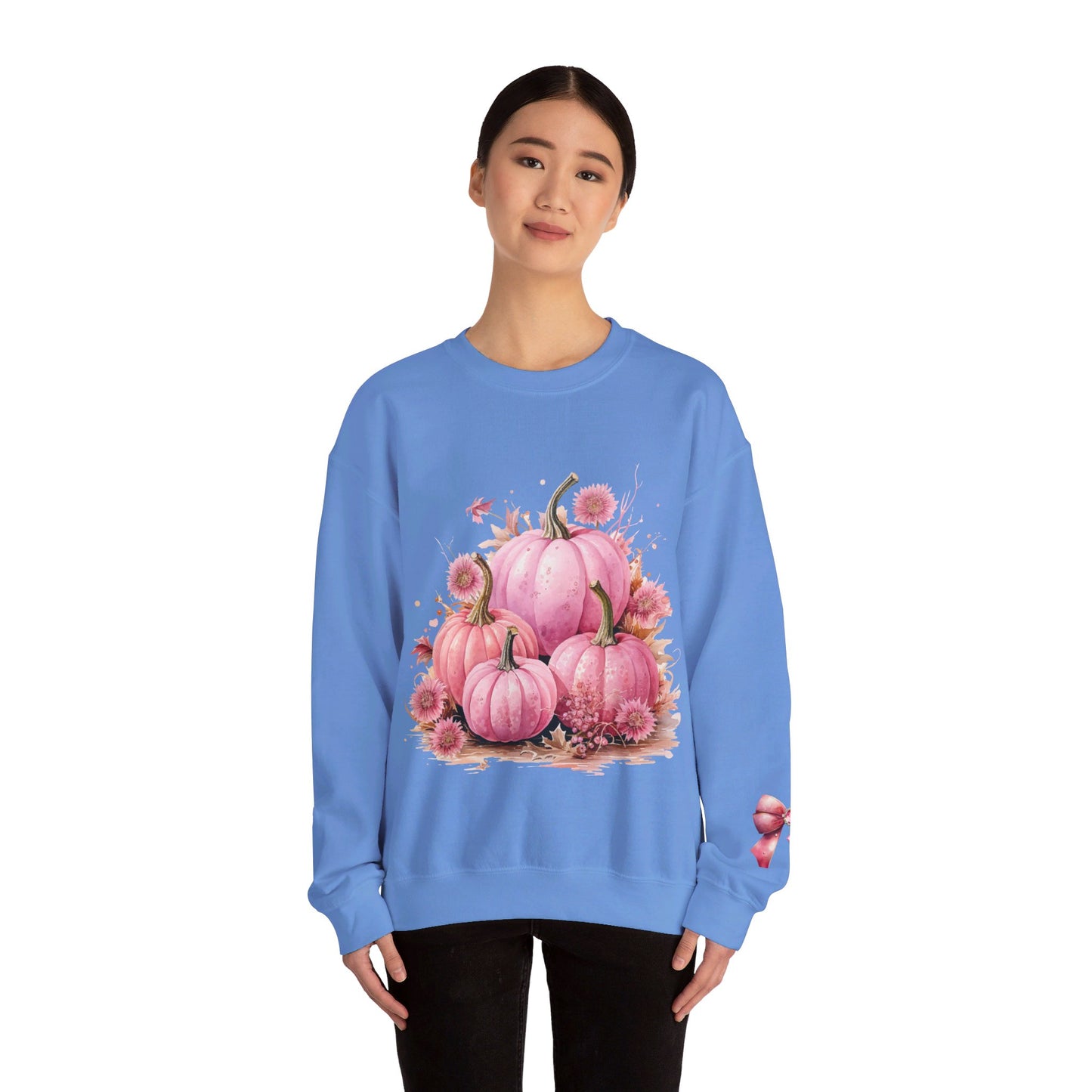 Pink Floral Pumpkin Crewneck Sweatshirt