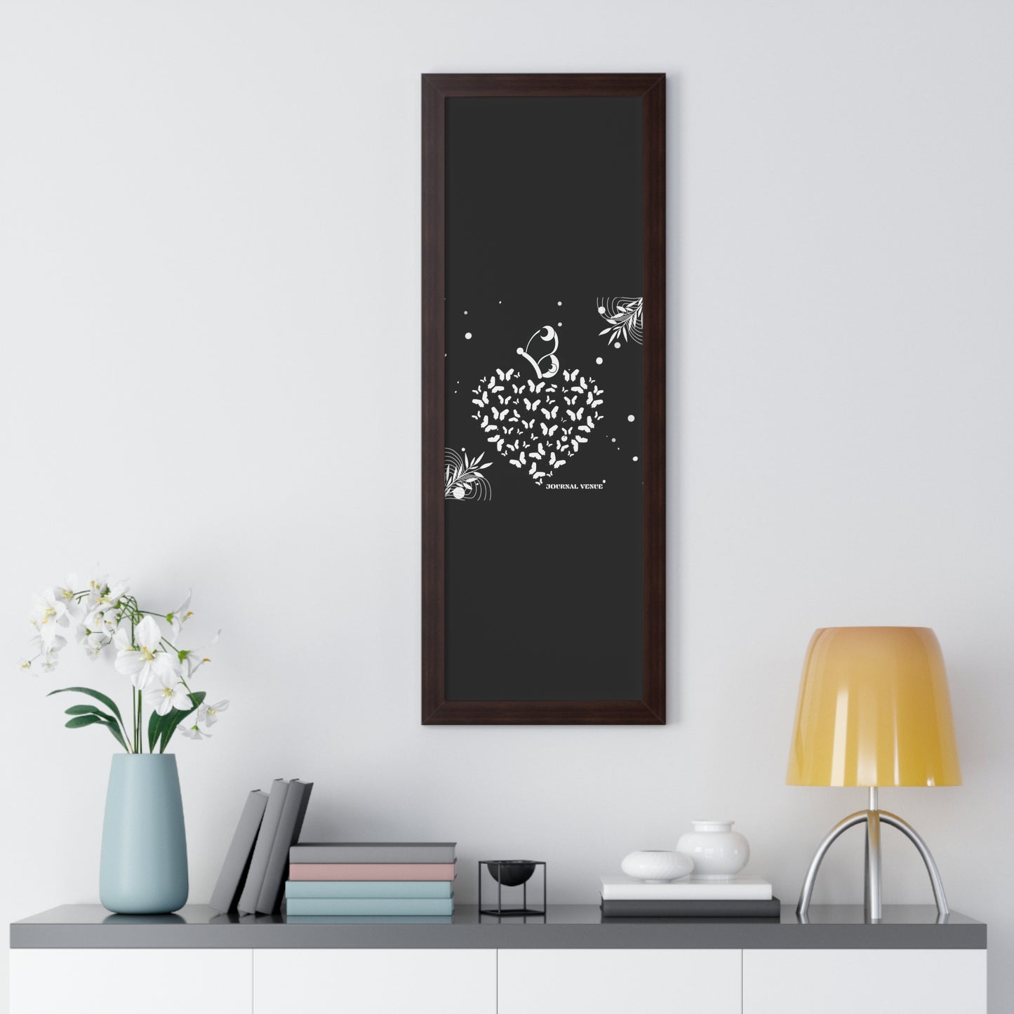 Butterfly Heart Framed Vertical Wall Art  Poster - JOURNAL VENUE