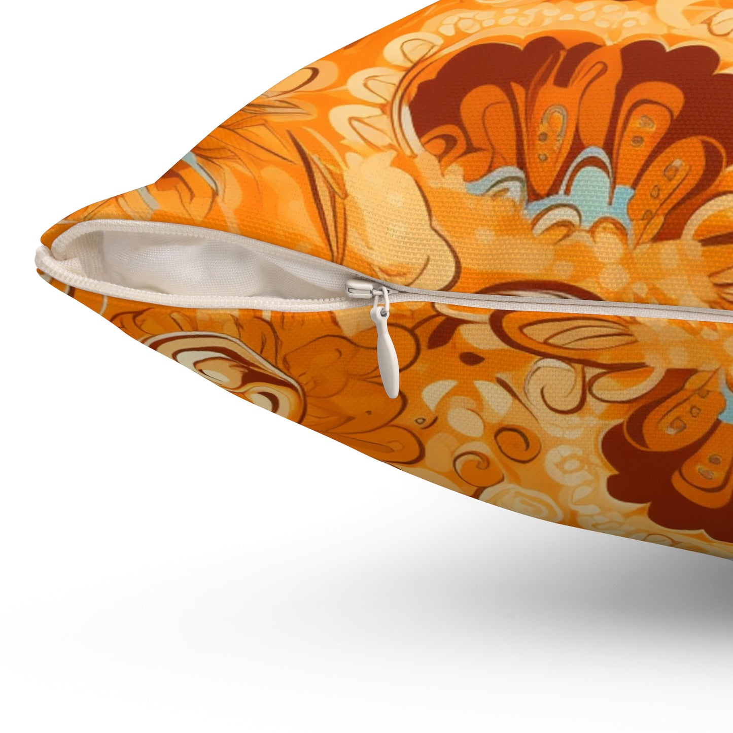 Autumn Boho Paisley Square Pillow