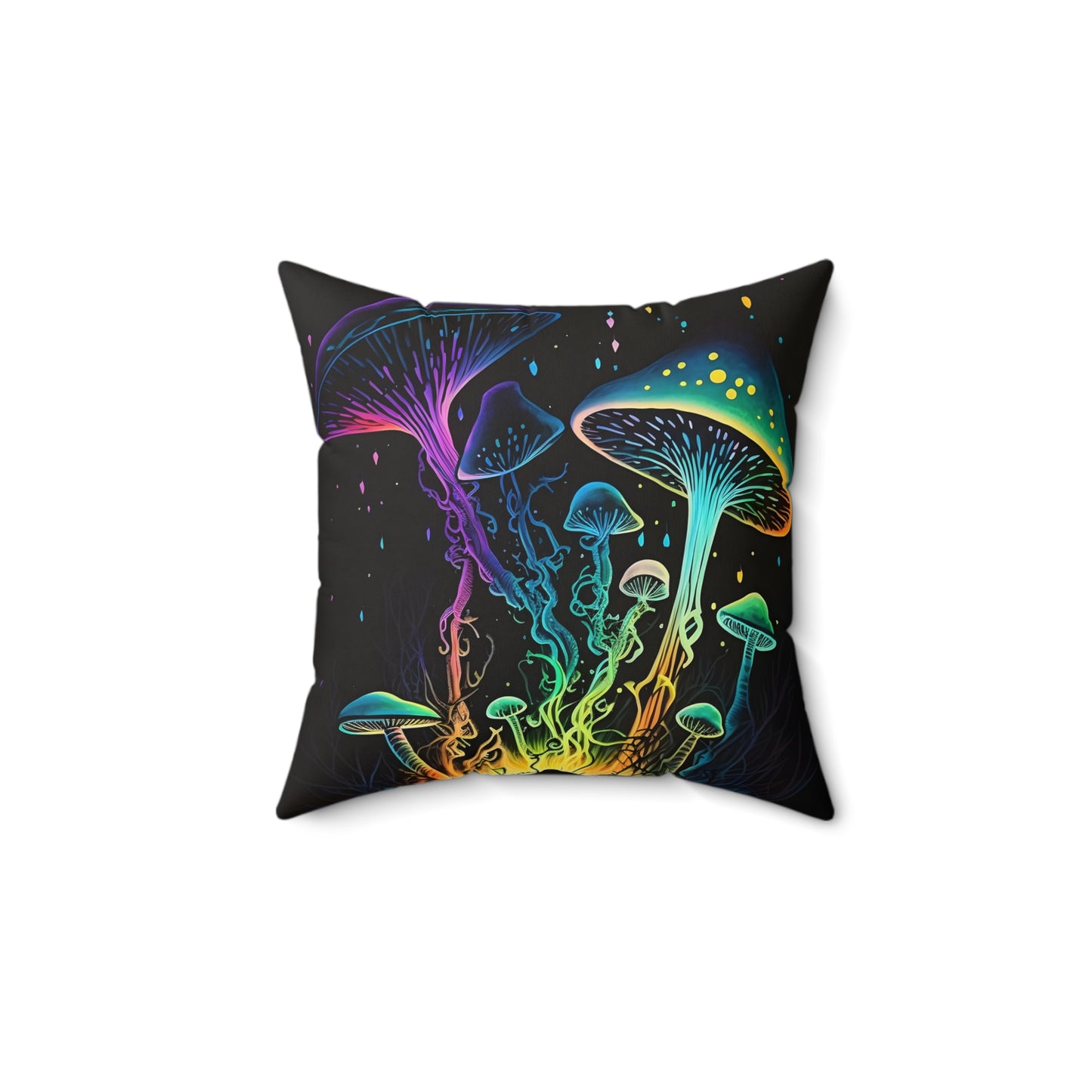 Wild Dancing Mushroom Square Pillow