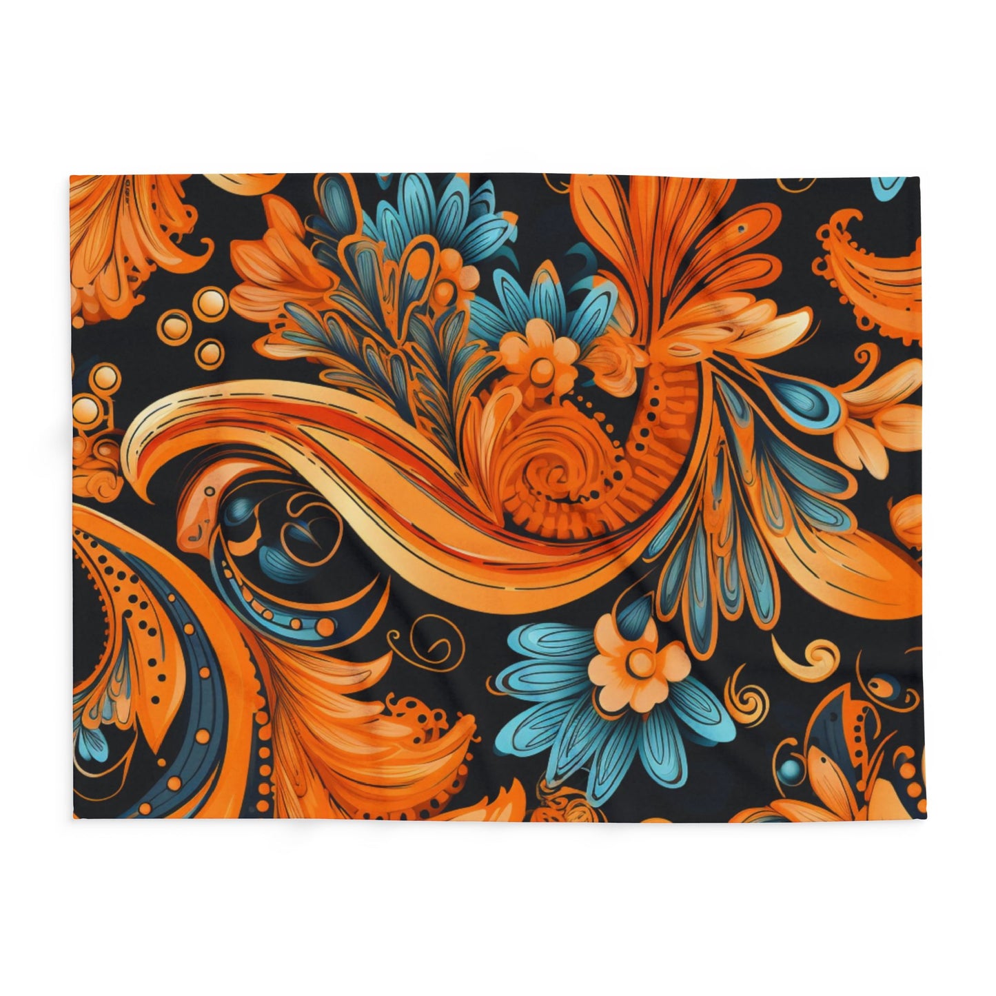 Autumn Boho Paisley Arctic Fleece Blanket