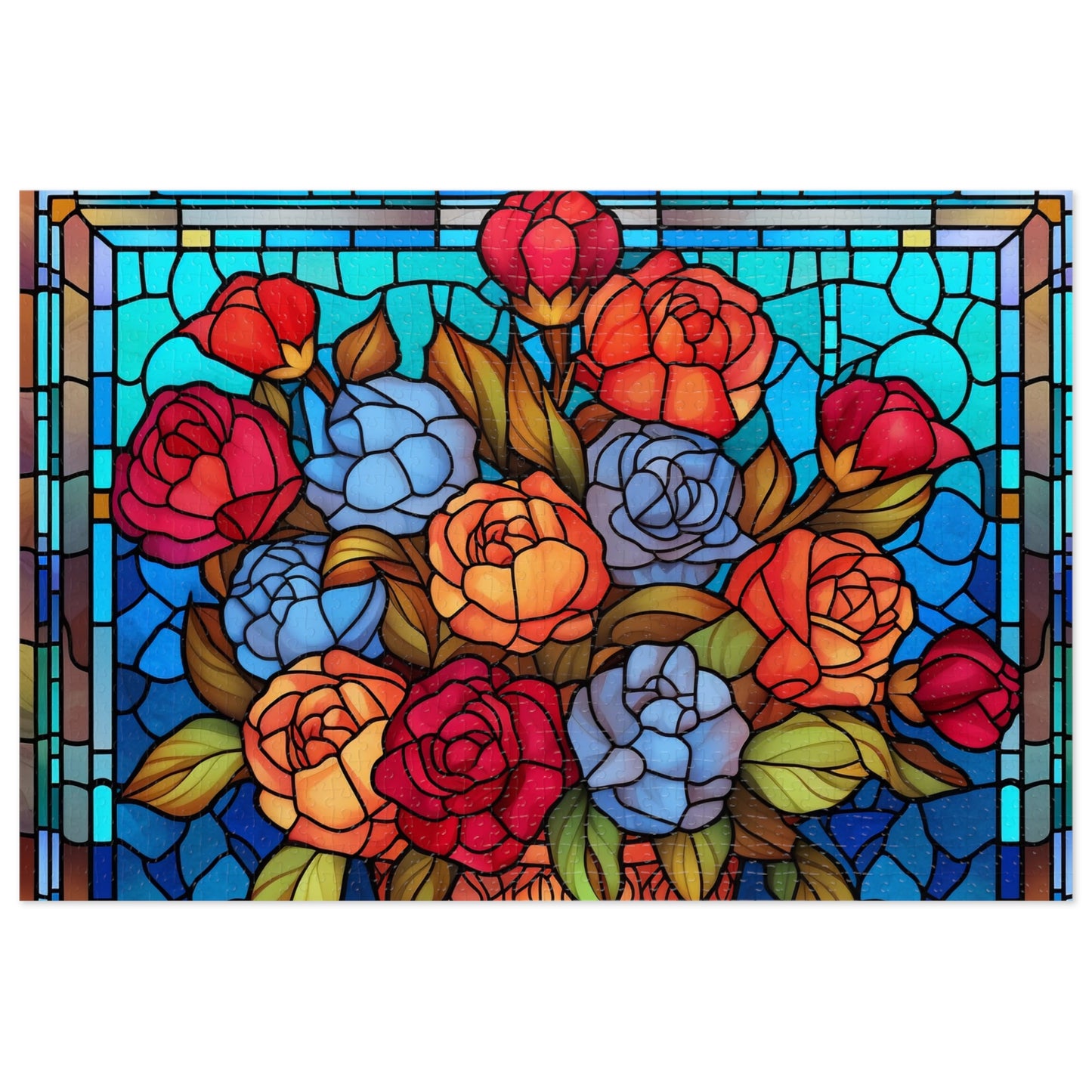 Stained Glass Flower Jigsaw Puzzle - JOURNAL VENUE