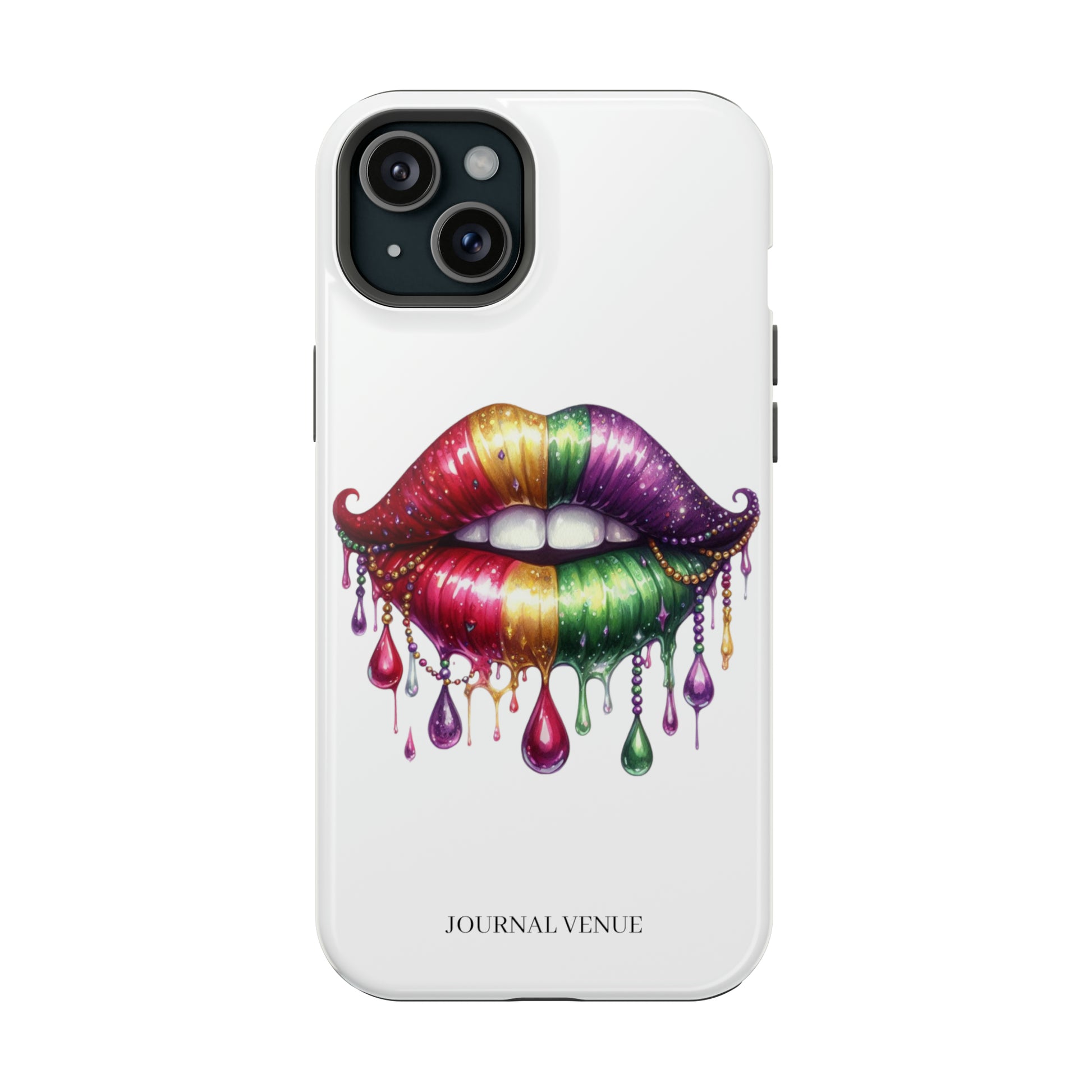 Mardi Gras Lip Stain Iphone Cases - JOURNAL VENUE