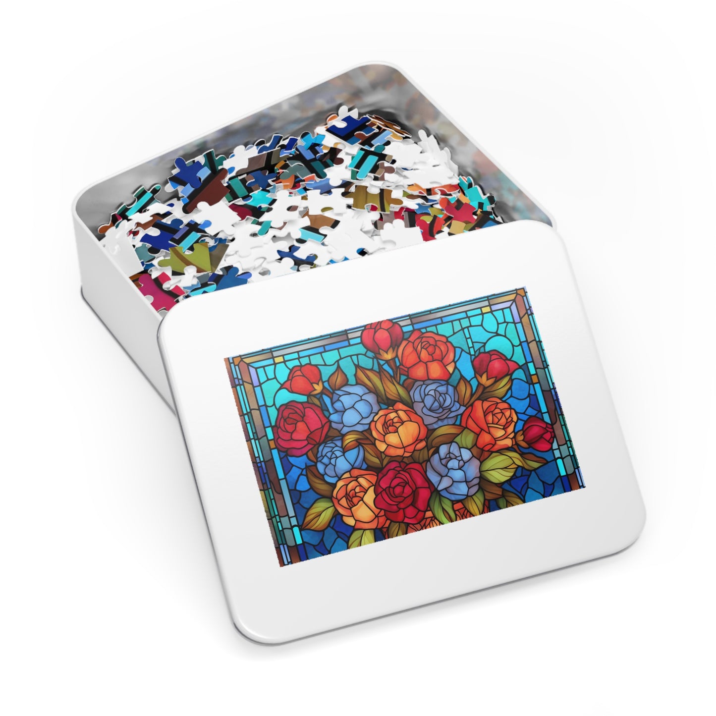 Stained Glass Flower Jigsaw Puzzle - JOURNAL VENUE