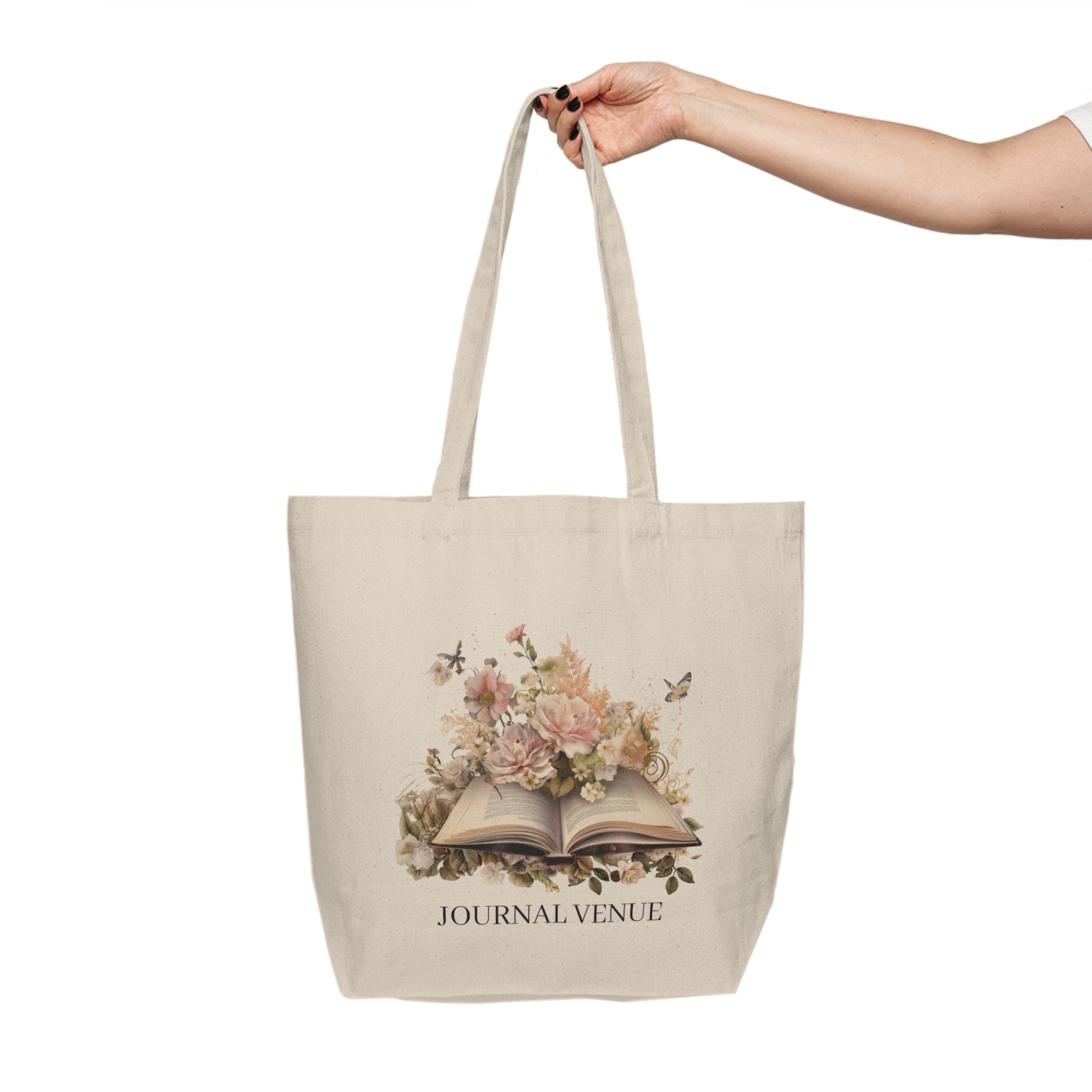 Floral Cute Book Shopping Tote Bag - JOURNAL VENUE