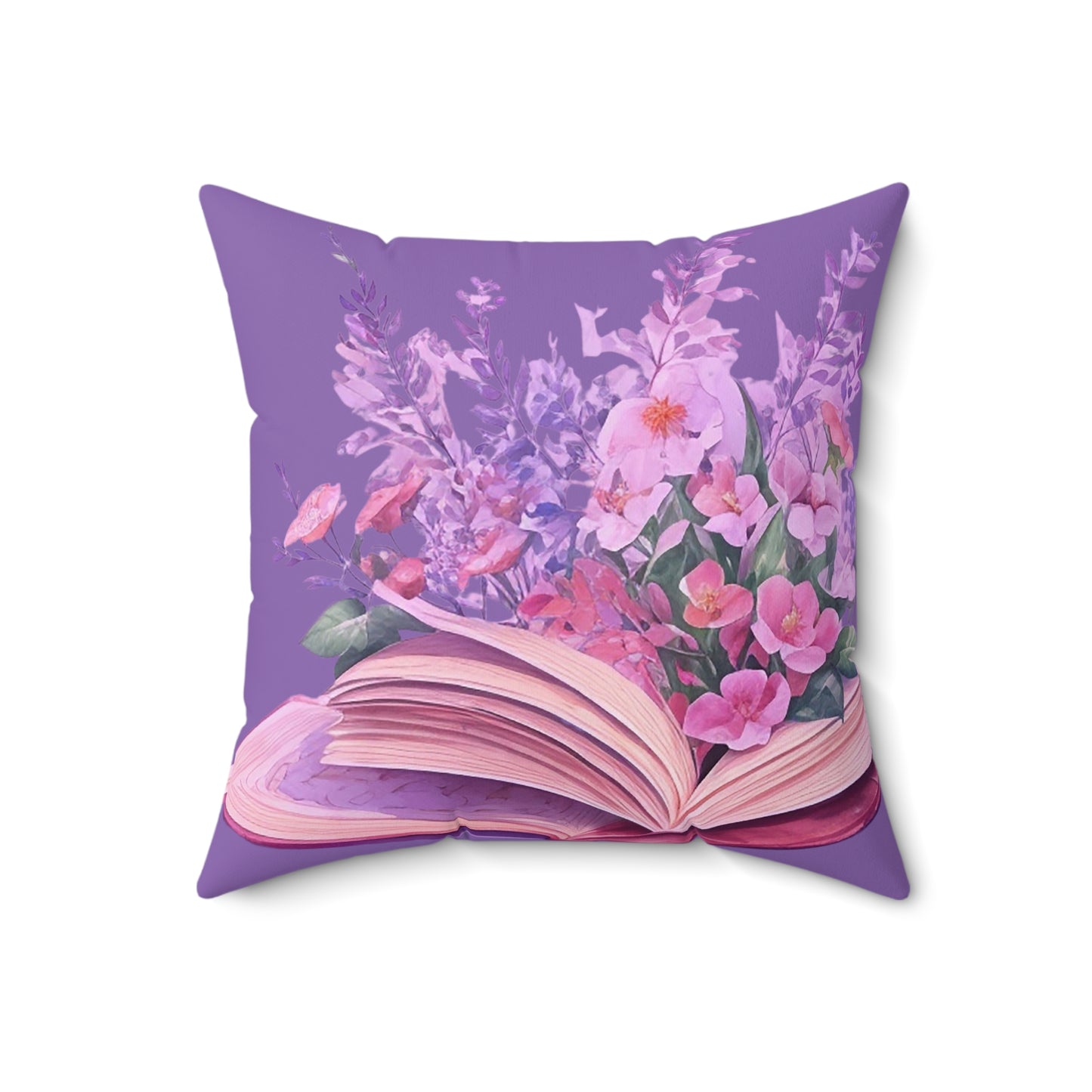 Purple Floral Book Square Pillow - JOURNAL VENUE