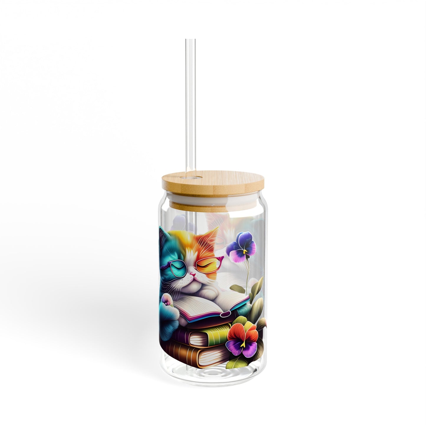 Funny Cute Cat Iced Coffee Glass Tumbler - JOURNAL VENUE