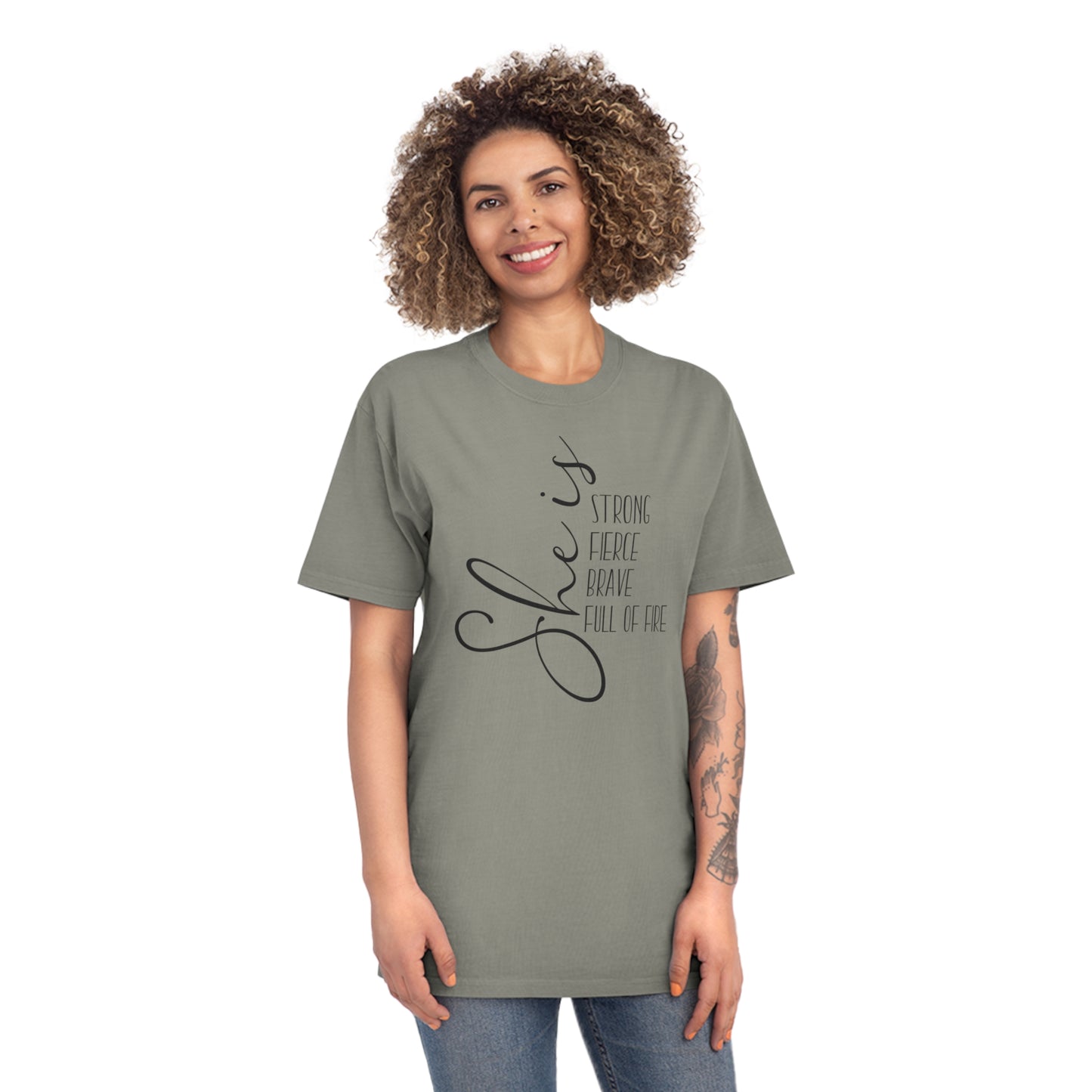 She is Strong Self Care Faded T Shirt - JOURNAL VENUE