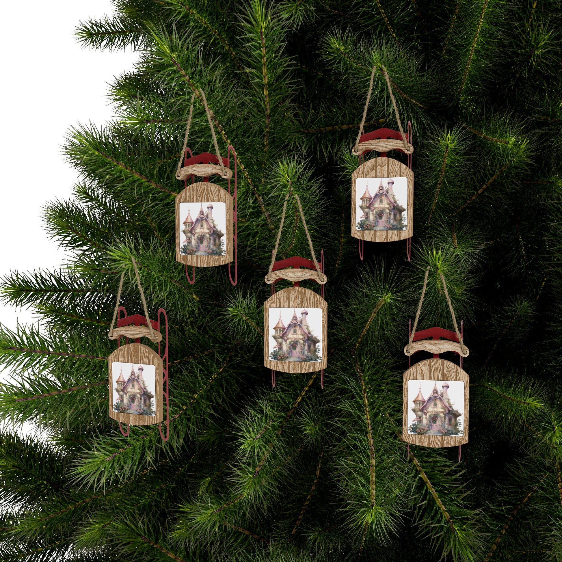 Floral Library Christmas Sled Ornaments - JOURNAL VENUE