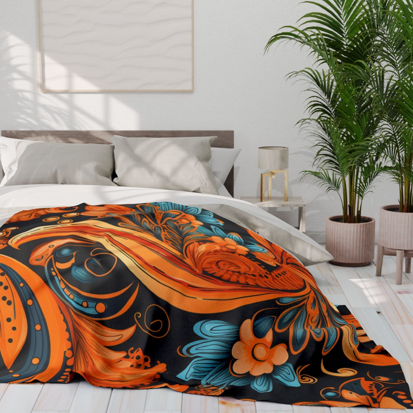 Autumn Boho Paisley Arctic Fleece Blanket