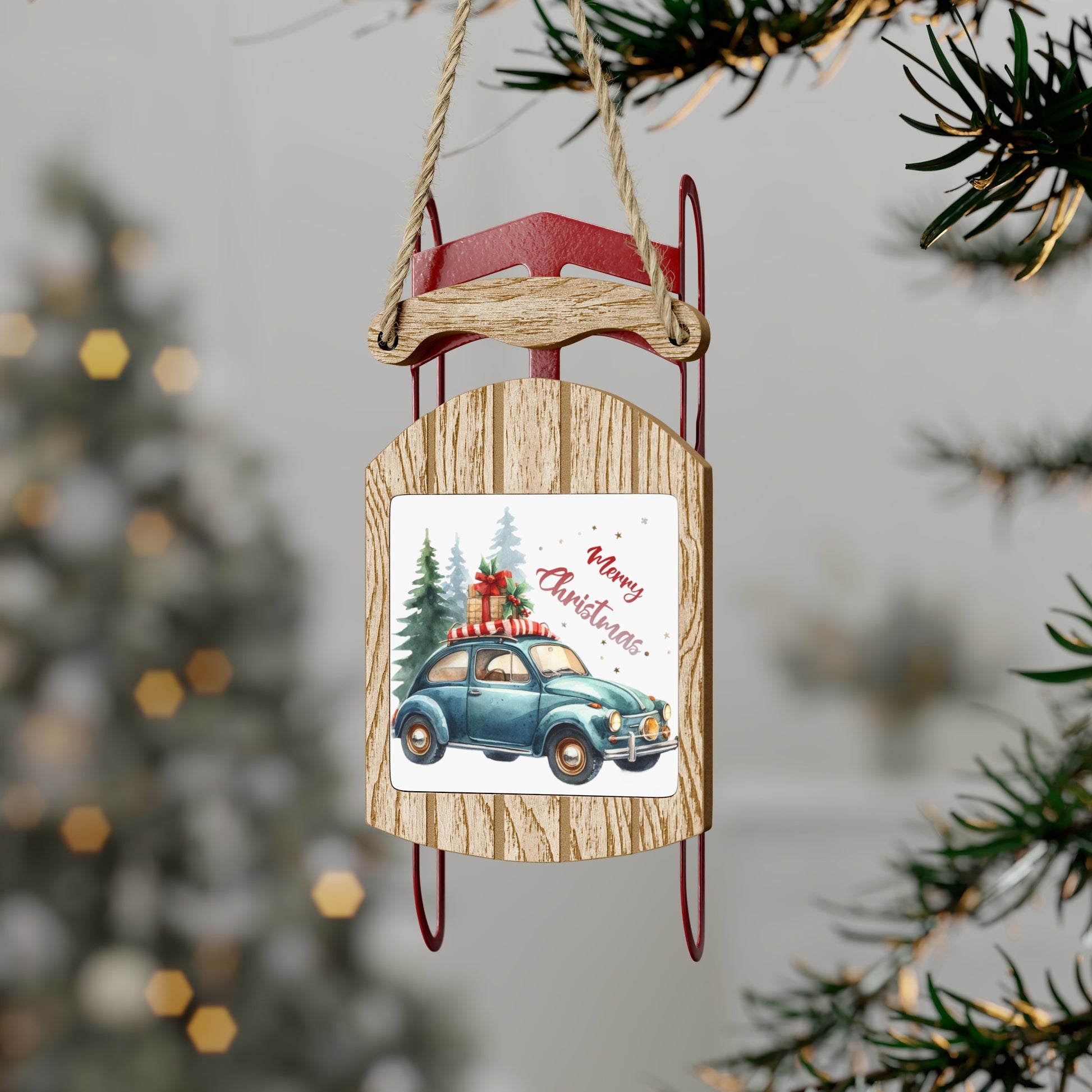 Merry Christmas Sled Ornaments - JOURNAL VENUE