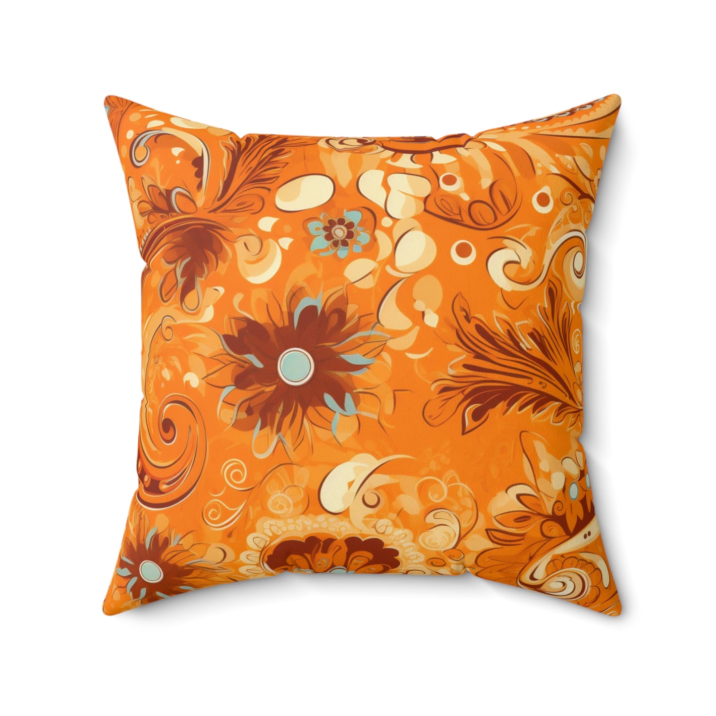 Autumn Boho Paisley Square Pillow