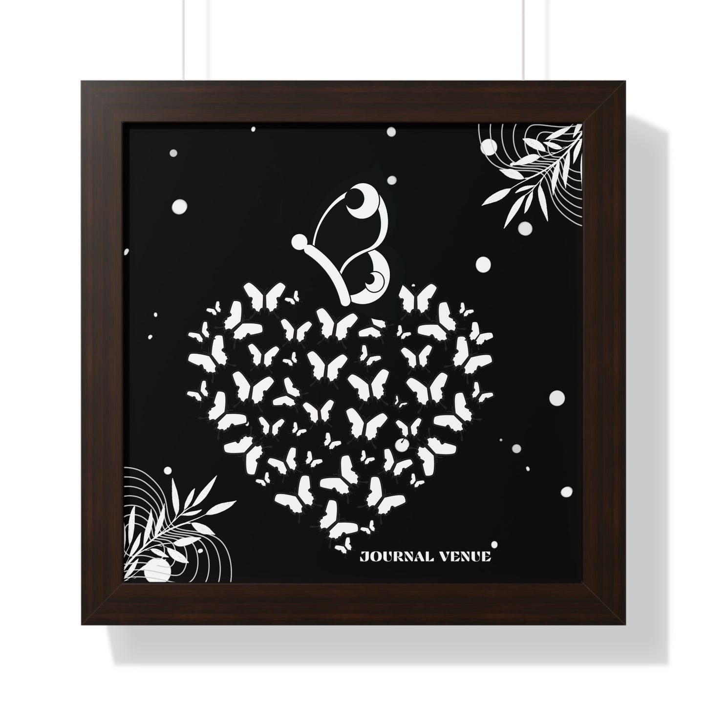 Butterfly Heart Framed Vertical Wall Art  Poster - JOURNAL VENUE