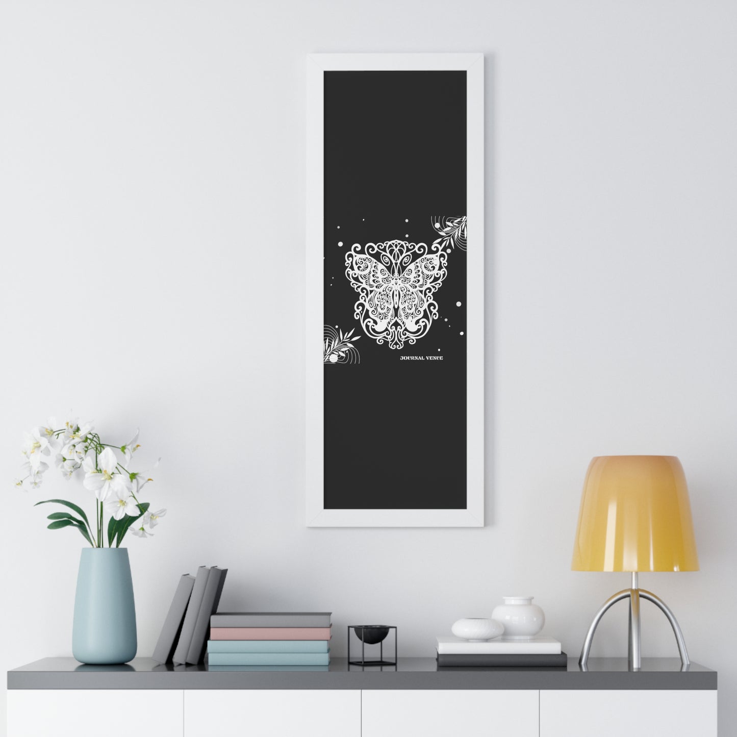 Ethereal Royal Butterfly Framed Vertical Wall Art Poster - JOURNAL VENUE