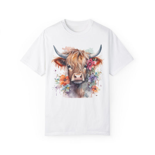 Floral Baby Highland Cow Vintage Unisex T-shirt - JOURNAL VENUE