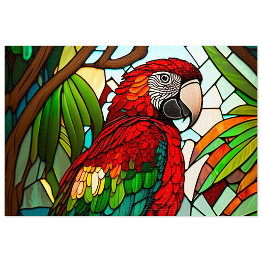 Stained Glass Macaw Jigsaw Puzzle - JOURNAL VENUE