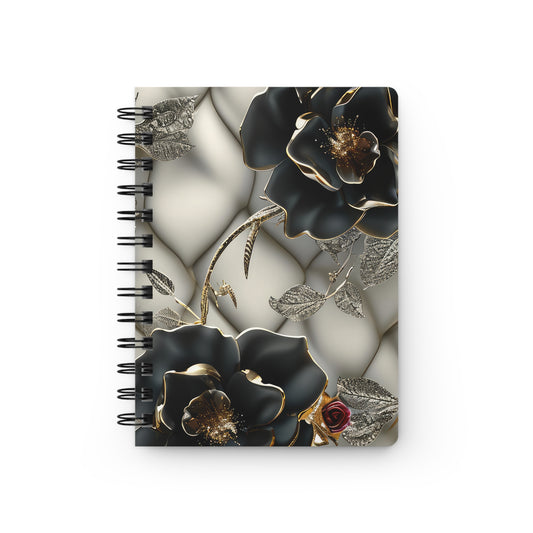 Luxury Fashion Gold Black Rose Notebook - JOURNAL VENUE