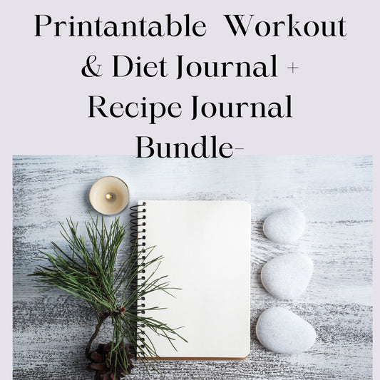 Workout  and Diet Journal + Recipe Book Bundle- JOURNAL VENUE