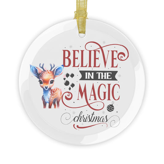 Believe in The magic Christmas Glass Ornaments - JOURNAL VENUE