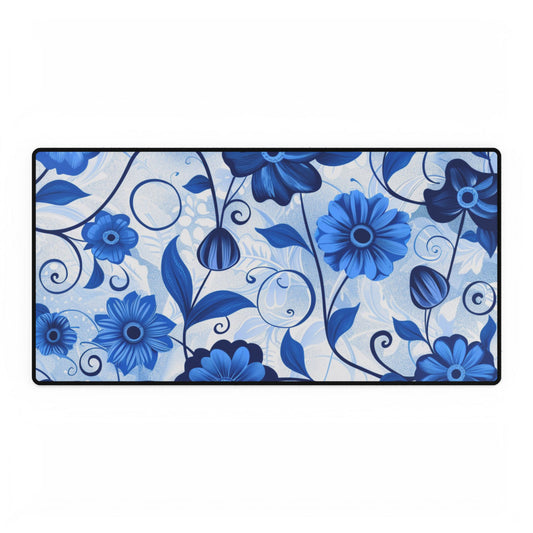 Blue Floral Mouse Pad Desk Mats -JOURNAL VENUE